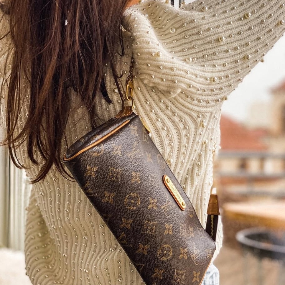 BRAND NEW! LV Louis Vuitton Eva Monogram Canvas Evening Clutch/ Handbag UNUSED - Picture 4 of 16